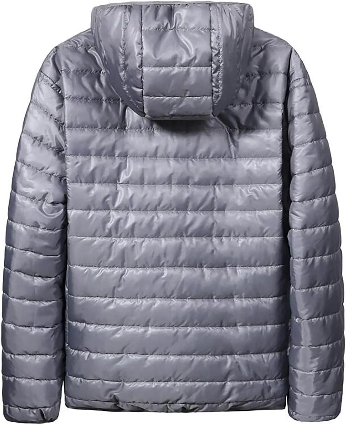 evzosrz Mens Down Jackets with Hood Lightweight Puffer Jacket Zip Warm Packable Winter Hoodies Coats Padded Bubble Outwear