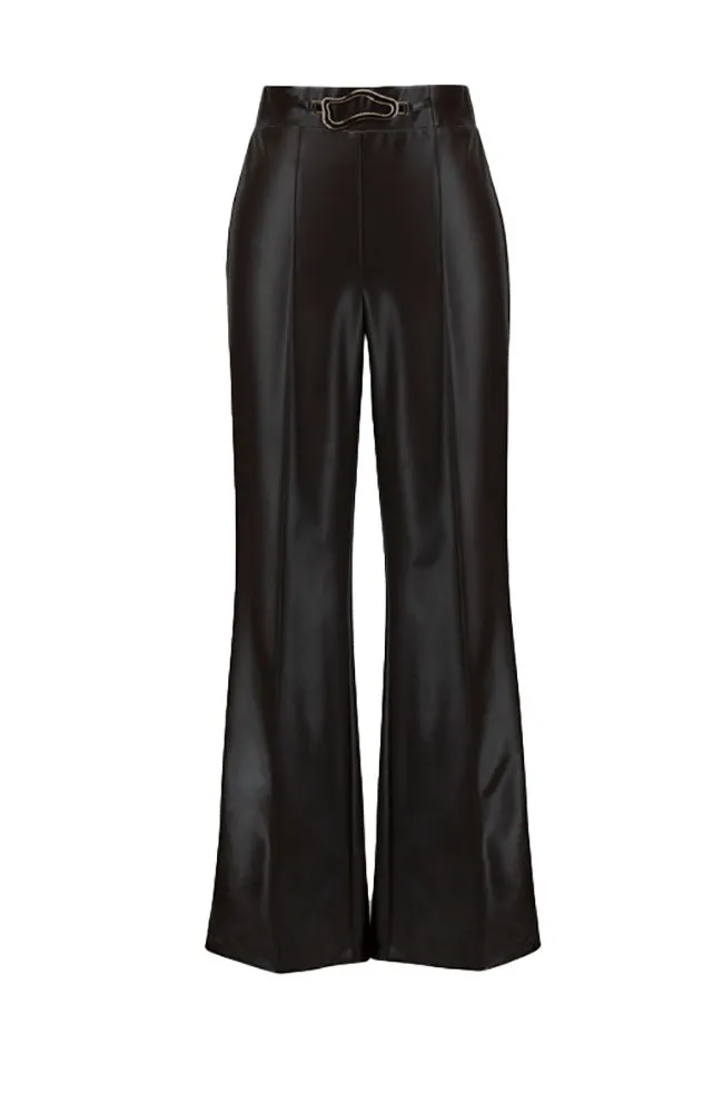 Faux Leather Straight Leg Pant