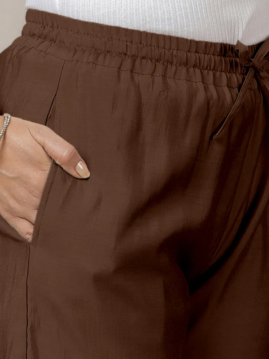 Fiza x Rozaana | Straight Pant in Walnut Brown
