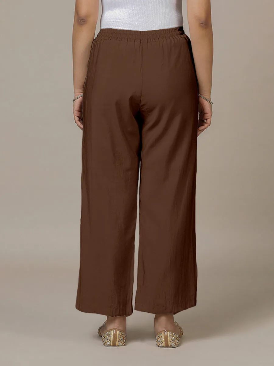 Fiza x Rozaana | Straight Pant in Walnut Brown