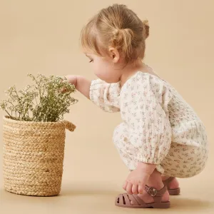 Floral Muslin Smocked Jumpsuit