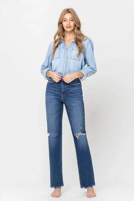Flying Monkey | Super High Rise Straight Leg Jeans