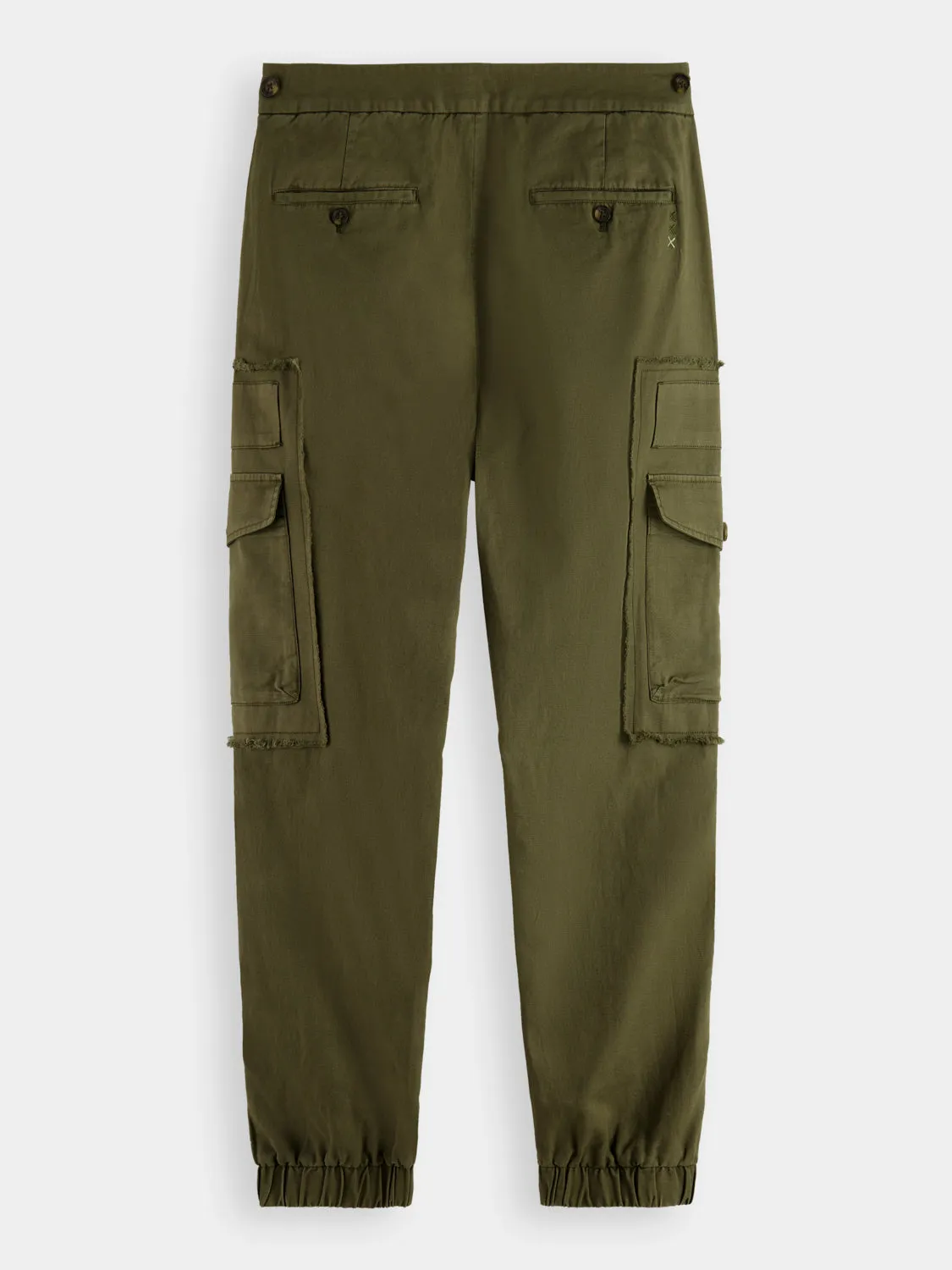 Garment-dyed cargo jogger pants