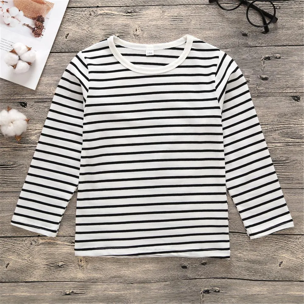Girls 3PCS Stripe Long Sleeve Top & Short Sleeve Vest & Pants Wholesale