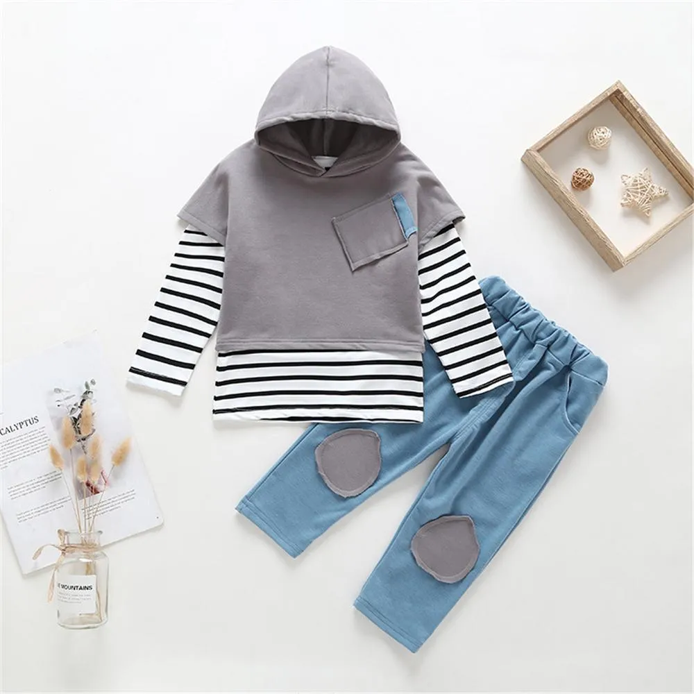 Girls 3PCS Stripe Long Sleeve Top & Short Sleeve Vest & Pants Wholesale