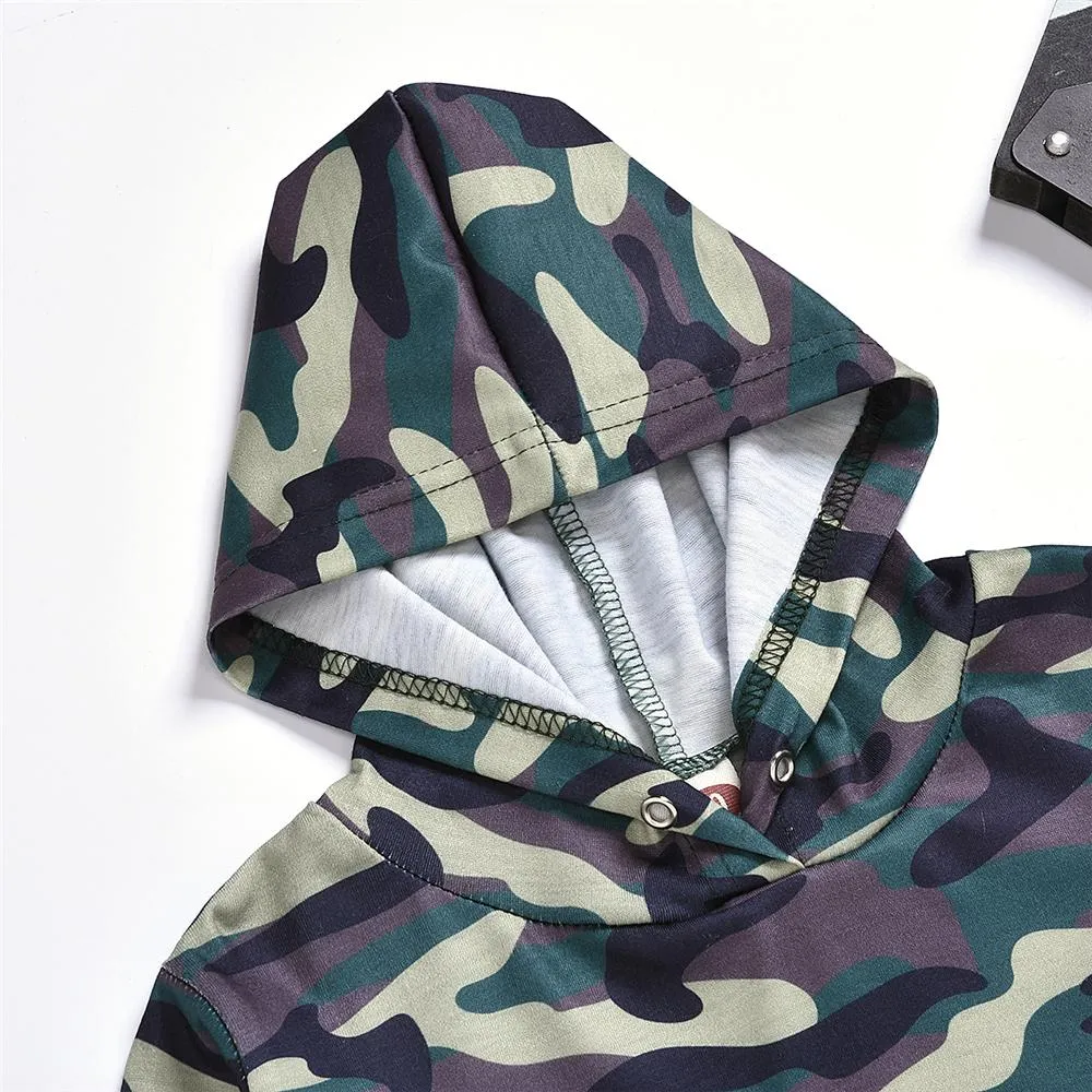 Girls Hooded Long Sleeve Camo Top & Pants Wholesale Baby Girl Clothes