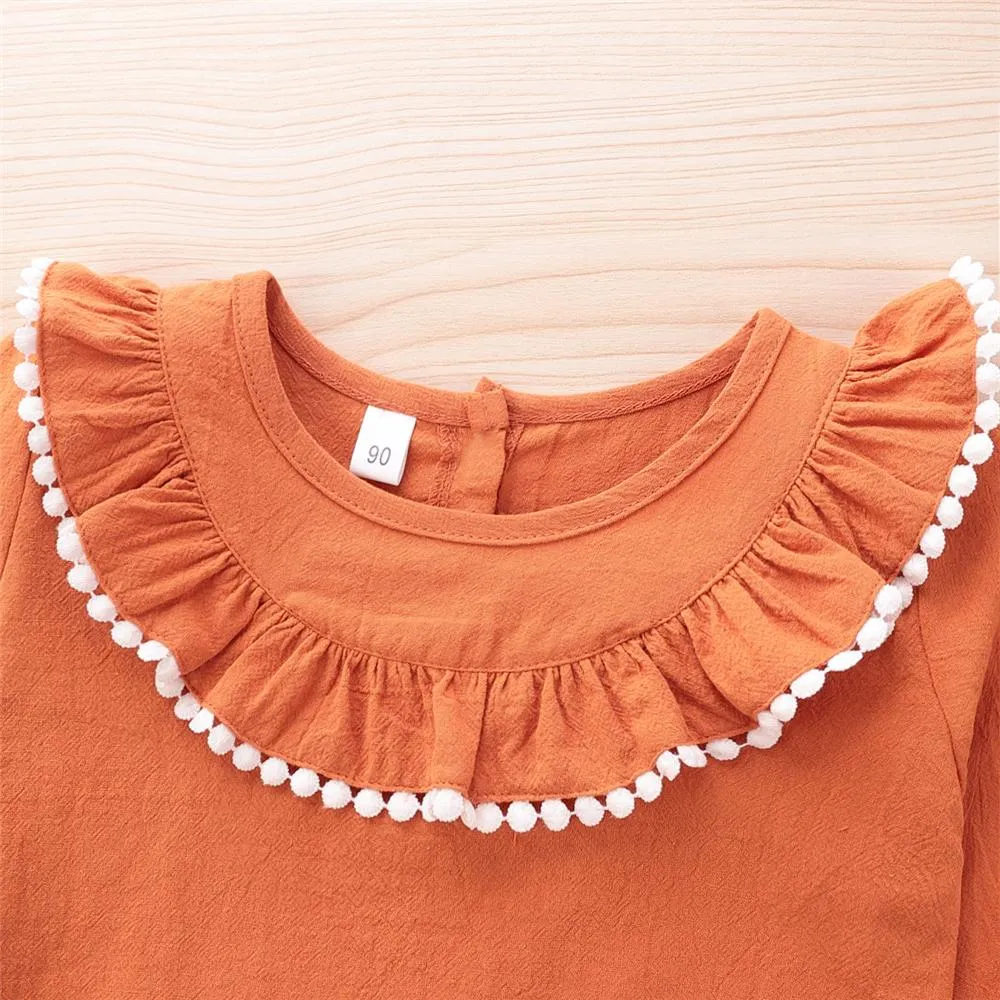 Girls Solid Long Sleeve Top & Pants Baby Wholesale Clothing