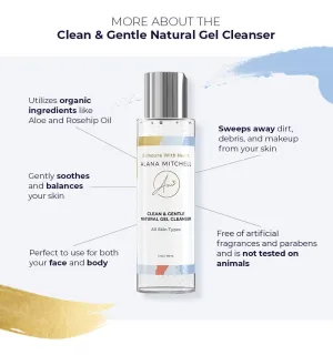 Gluten Free Face Wash - Gentle Gel Facial Cleanser - 100% Natural Ingredients - Gently Removes Dirt, Debris, and Makeup - Uses Powerful Aloe & Rosehip Oil - Anti Aging