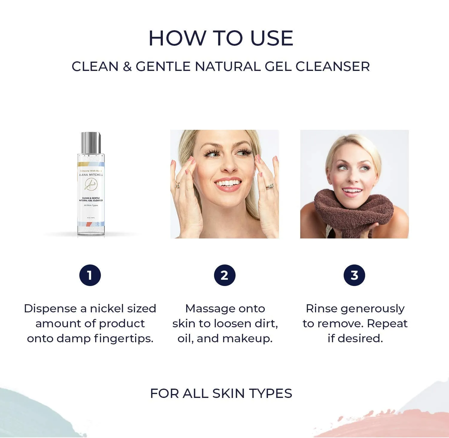 Gluten Free Face Wash - Gentle Gel Facial Cleanser - 100% Natural Ingredients - Gently Removes Dirt, Debris, and Makeup - Uses Powerful Aloe & Rosehip Oil - Anti Aging