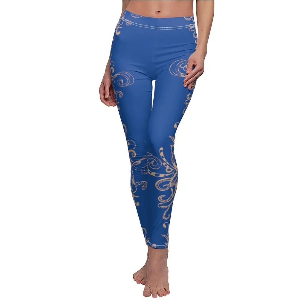 Gold Motif Design Stylish Trendy Motif Design Modern Printed Women&#39;s Cut & Sew Leggings in various sizes and  colors
