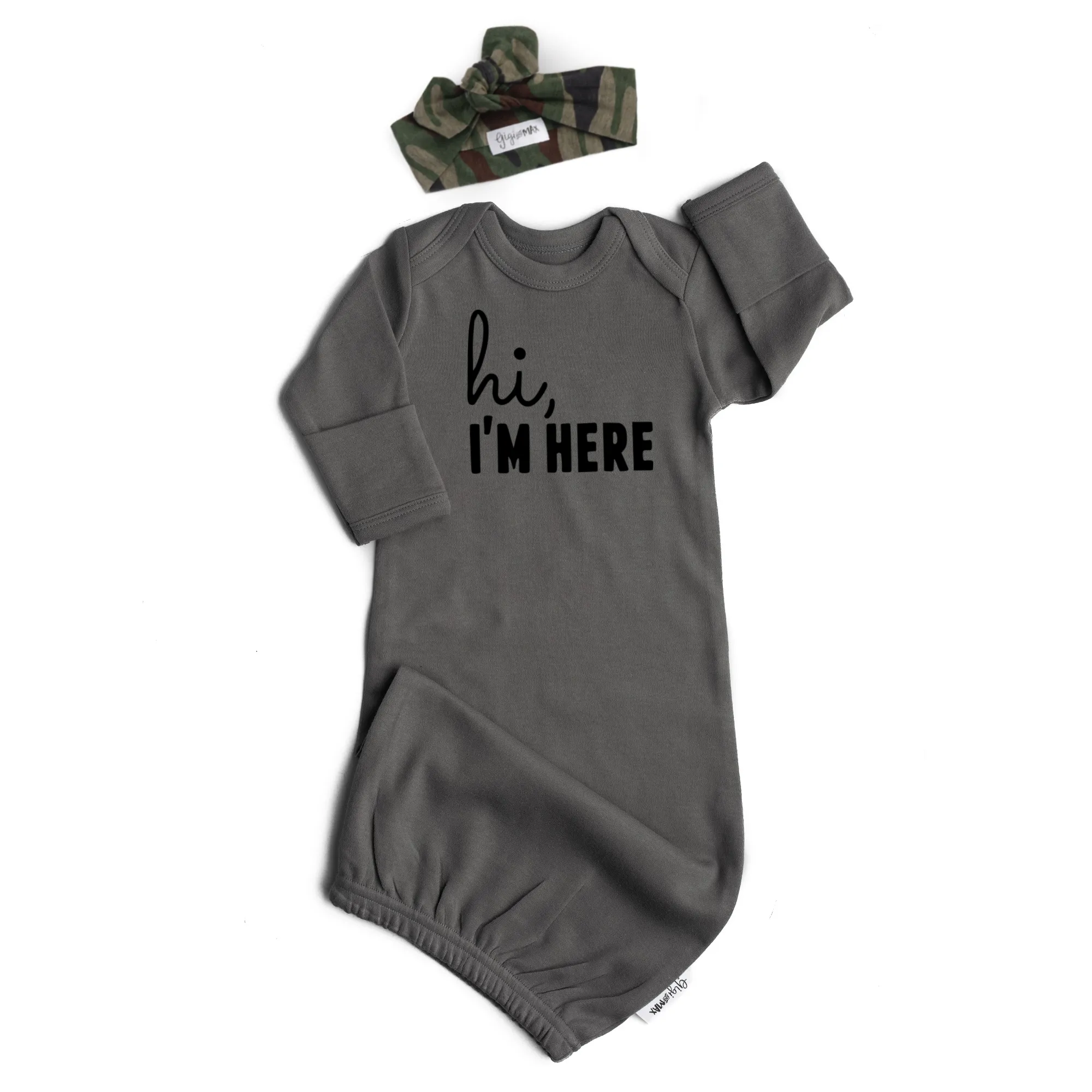 Gray Gown - Black hi, I'm here Gender Neutral