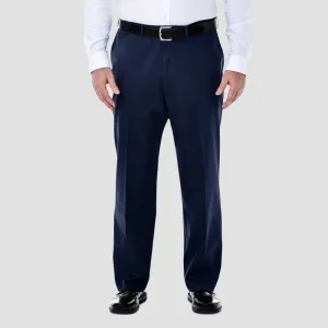 Haggar Mens Classic fit Casual Pants 44 / 32 Blue Solid
