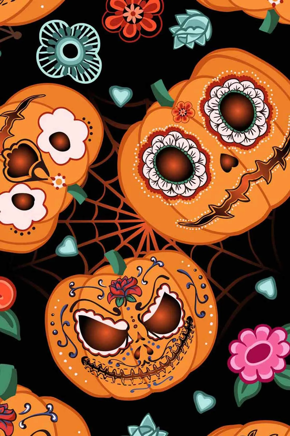 Halloweird Lucy Black & Orange Pumpkin Print Yoga Leggings - Women