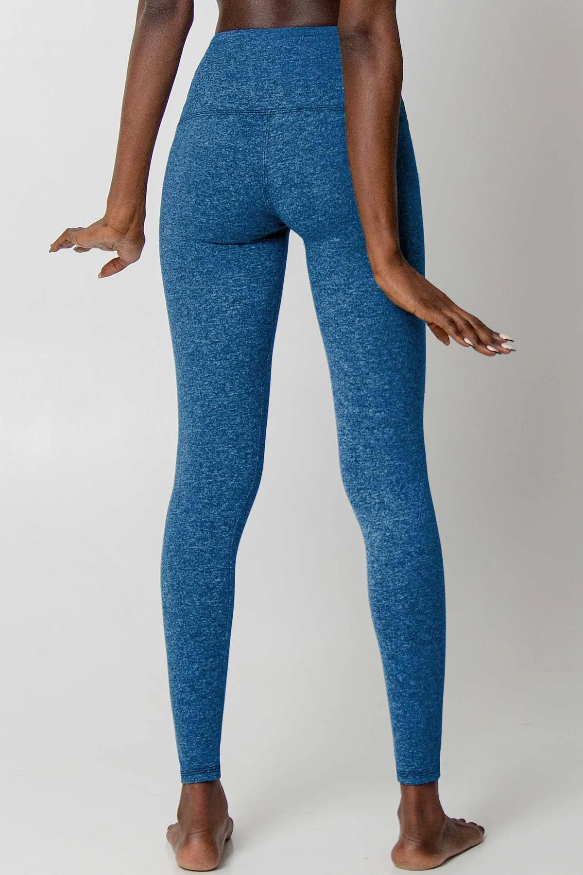 Heather Cobalt Blue Lucy UV 50  Performance Legging Yoga Pants - Women