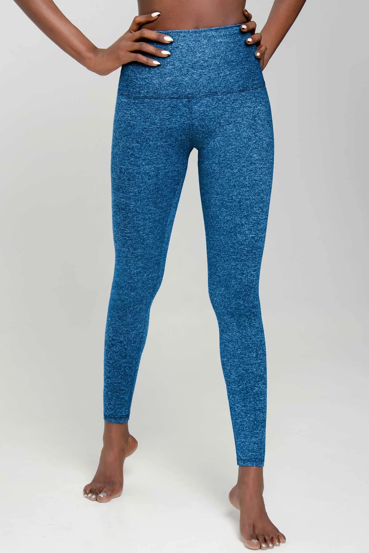 Heather Cobalt Blue Lucy UV 50  Performance Legging Yoga Pants - Women