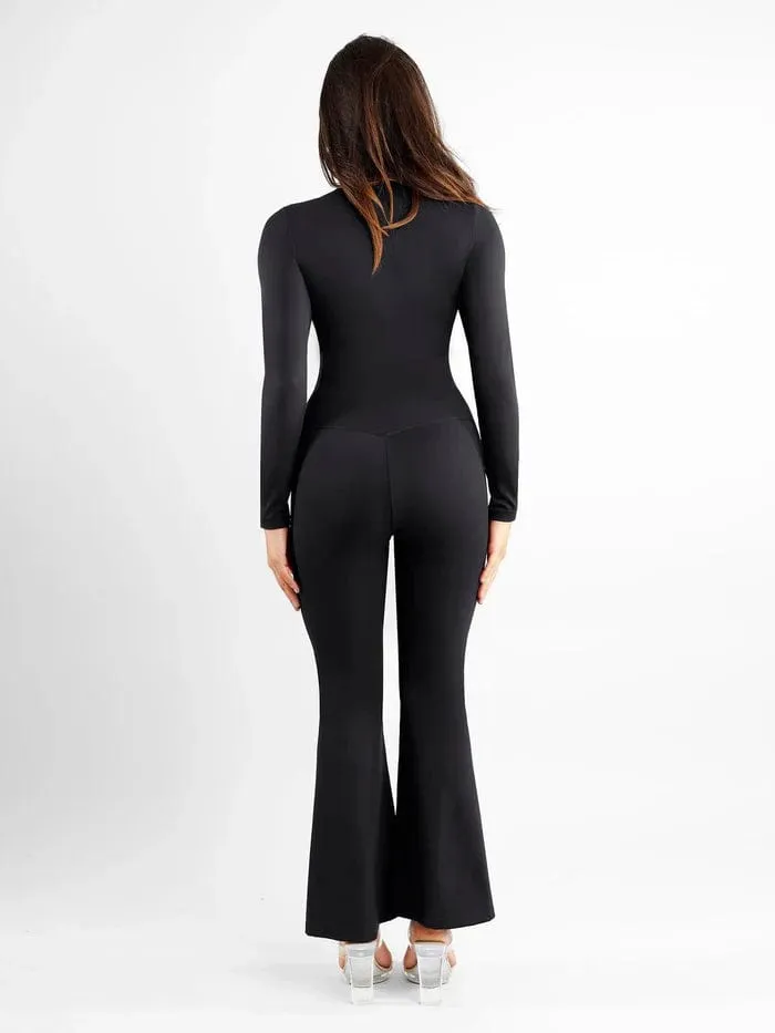 High Waist Flare with Tummy Control and Split Hem Shapewear Pants