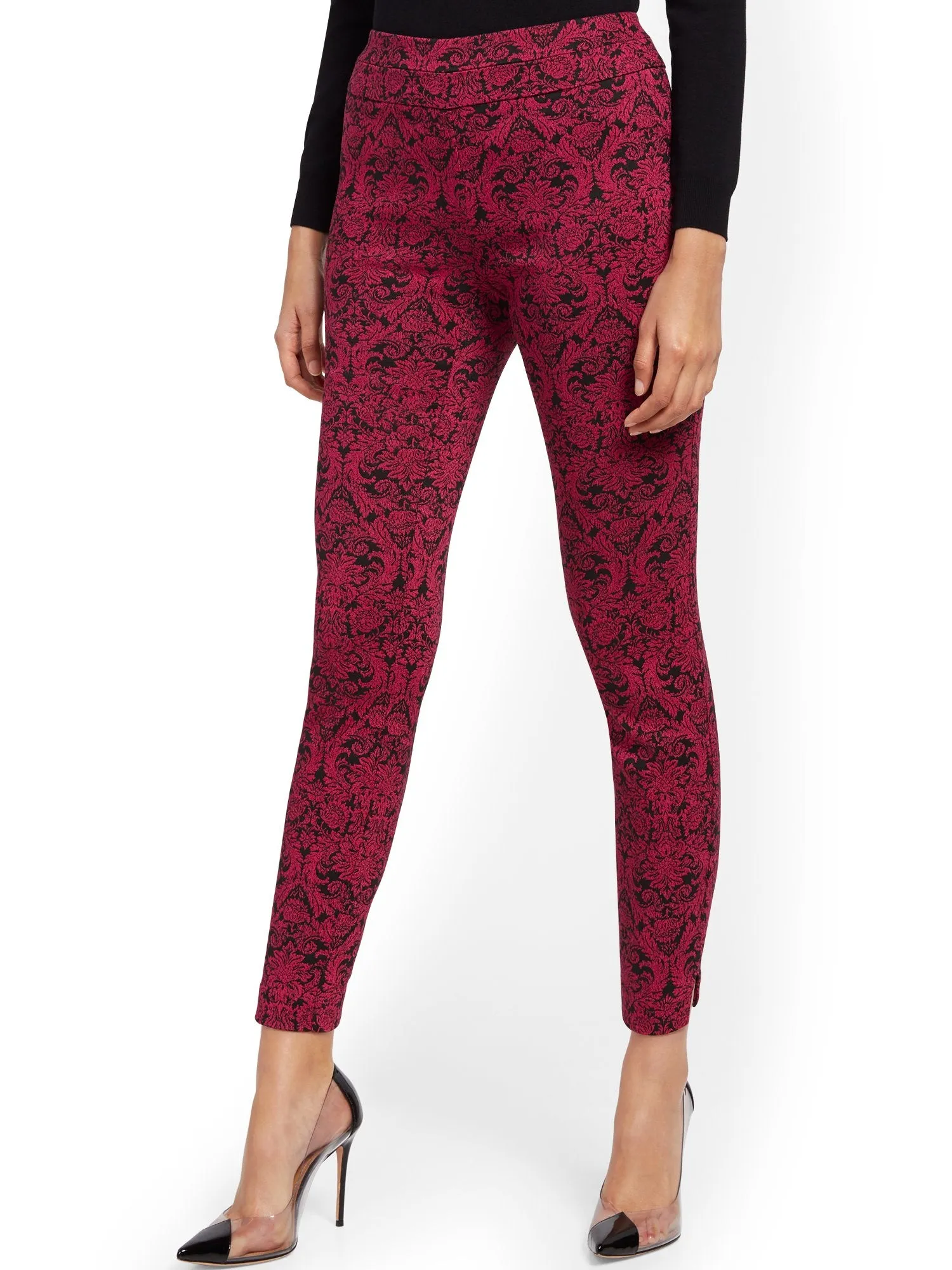 High-Waisted Pull-On Slim Leg Pant - 7th Avenue