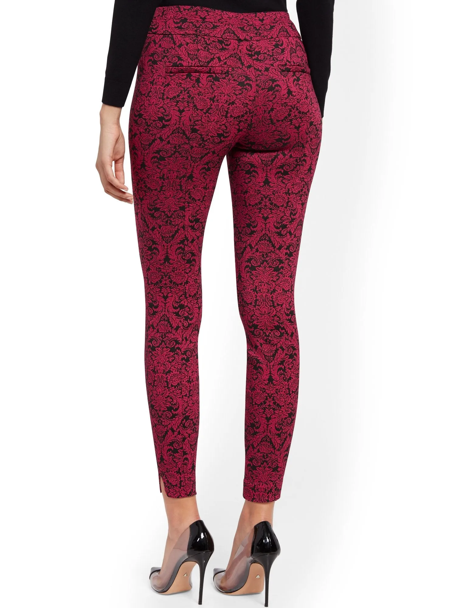 High-Waisted Pull-On Slim Leg Pant - 7th Avenue
