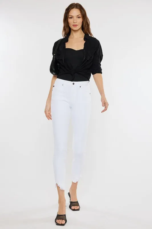 KanCan High Rise Hem Detail Ankle Skinny Jeans