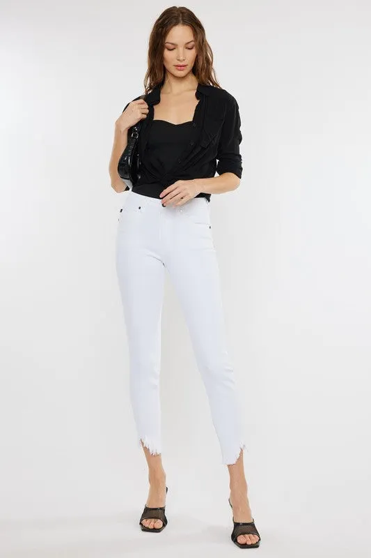 KanCan High Rise Hem Detail Ankle Skinny Jeans