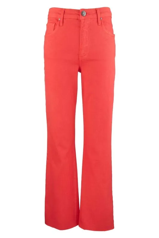 Kelsey High Rise Fab Ab Ankle Flare With Raw Hem