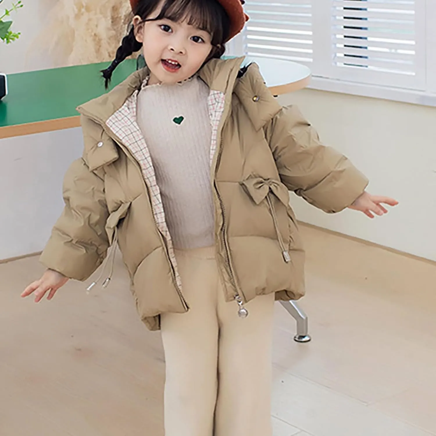 Kids Toddler Baby Girls Boys Winter Warm Thick Solid Cotton Long Sleeve Padded Jacket Coat Clothes Boys Jacket
