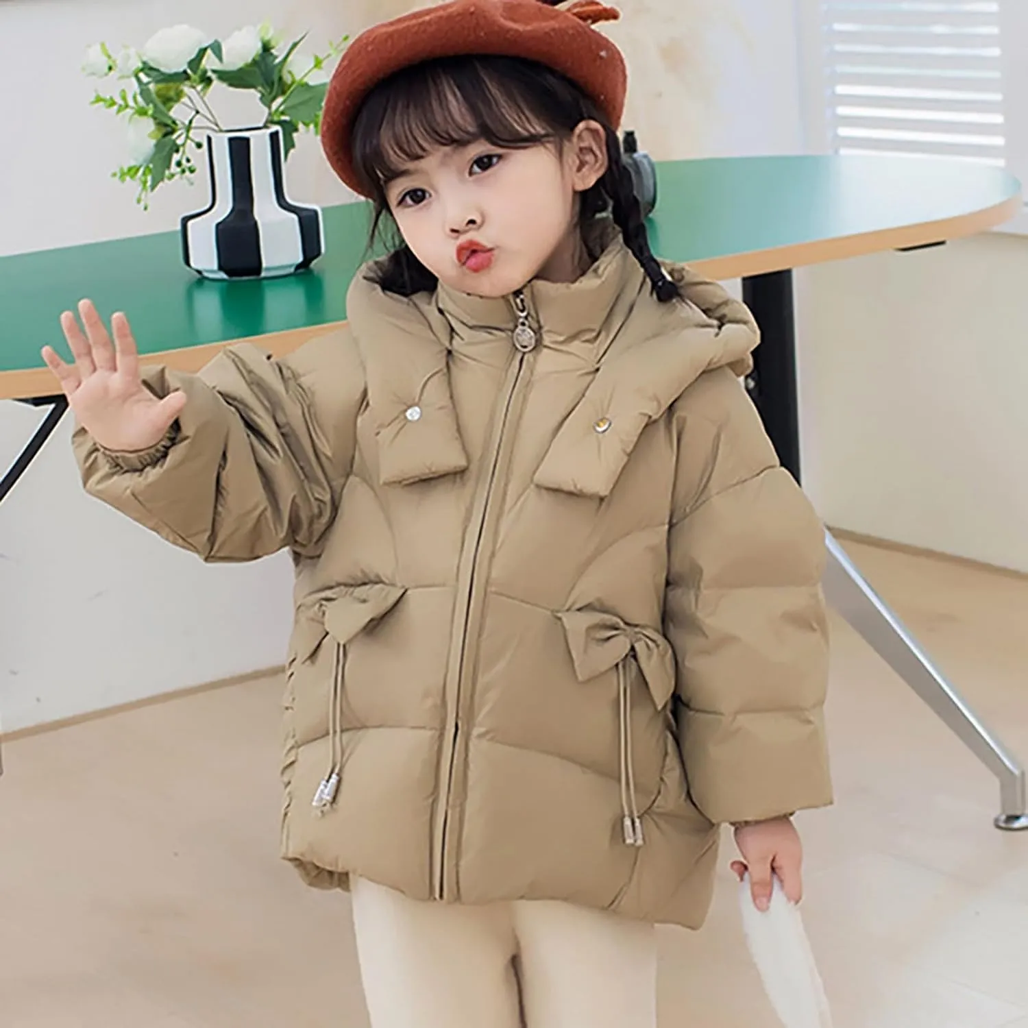 Kids Toddler Baby Girls Boys Winter Warm Thick Solid Cotton Long Sleeve Padded Jacket Coat Clothes Boys Jacket