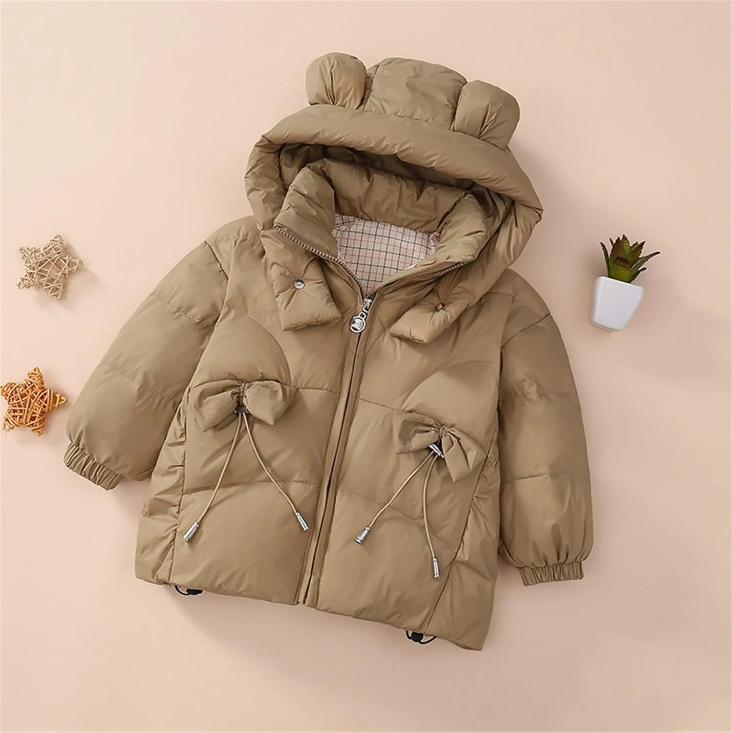 Kids Toddler Baby Girls Boys Winter Warm Thick Solid Cotton Long Sleeve Padded Jacket Coat Clothes Boys Jacket