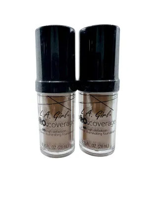 L.A. Girl Pro Coverage Definition Long Wear Foundation Soft Honey 0.95 OZ 2 pack
