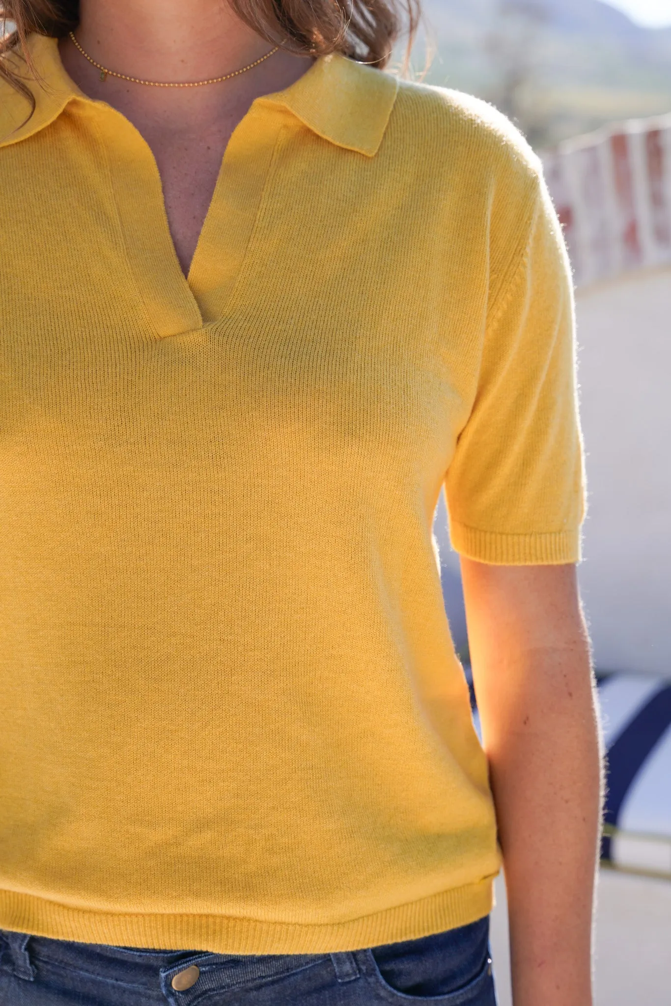 Lemon Collared Knitted Tee