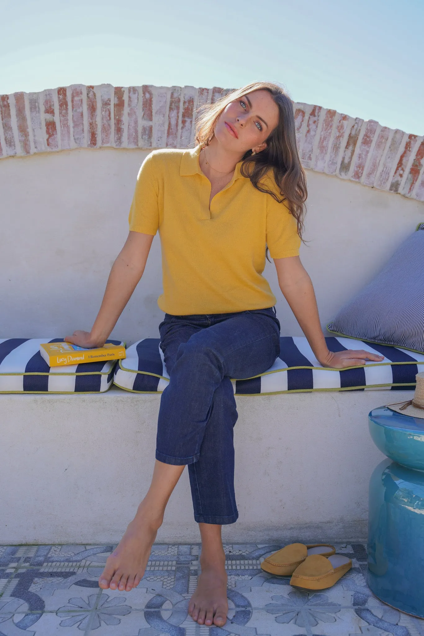 Lemon Collared Knitted Tee