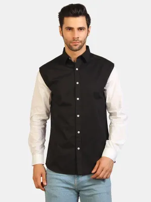 Life Roads full sleeve casual black cotton shirt for Men and boys
