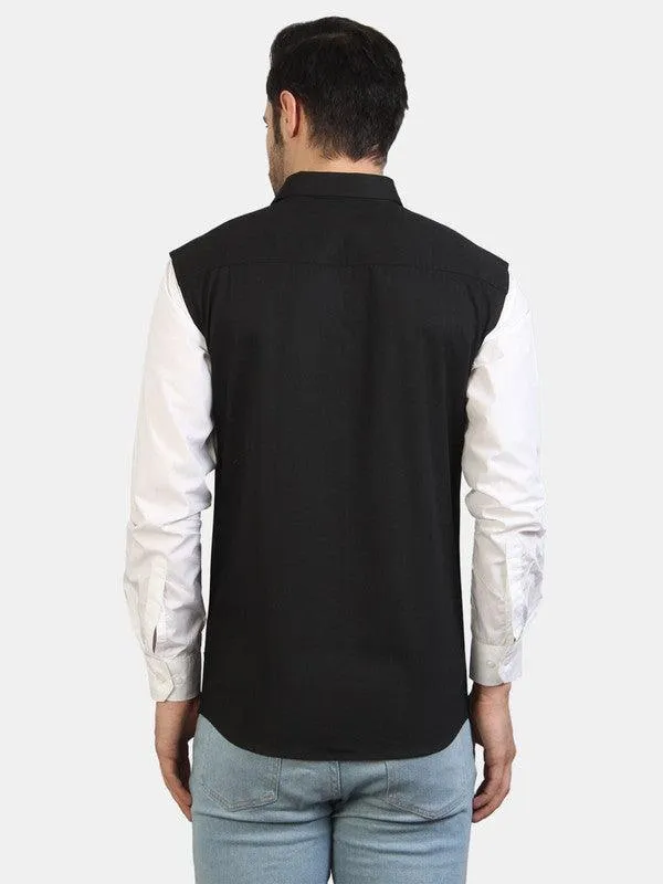 Life Roads full sleeve casual black cotton shirt for Men and boys
