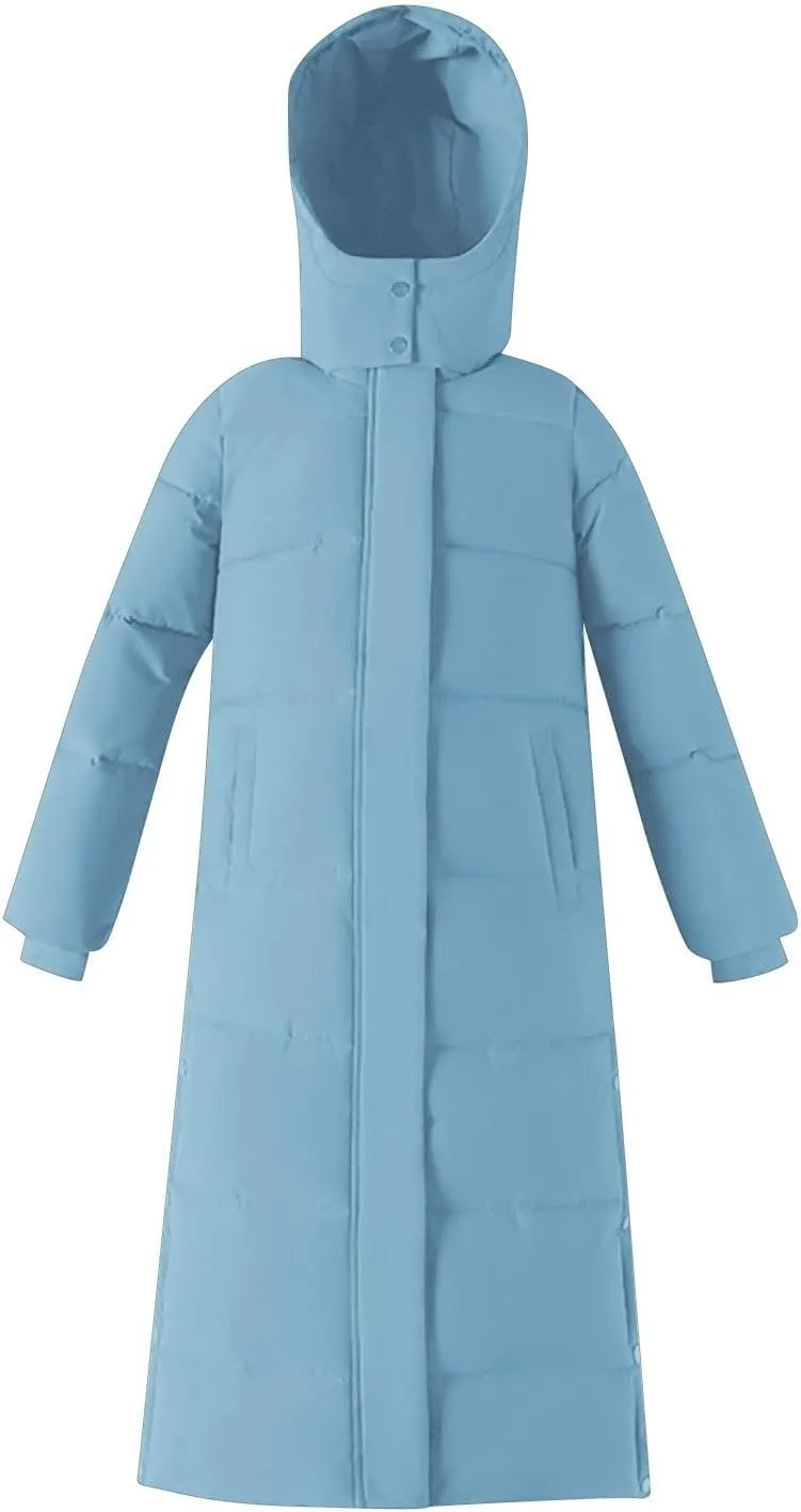 Long Puffer Coat Women Ankle Length Parka Long Down Jacket 2024 Thermal Puffer Trendy Jacket Thick Warm Quilted Coat