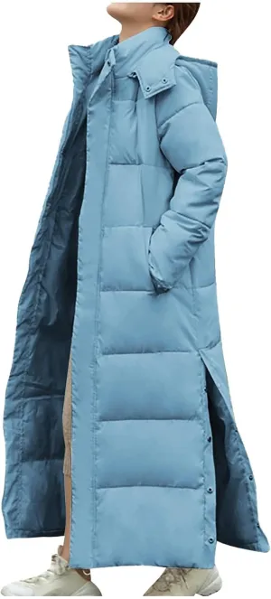 Long Puffer Coat Women Ankle Length Parka Long Down Jacket 2024 Thermal Puffer Trendy Jacket Thick Warm Quilted Coat
