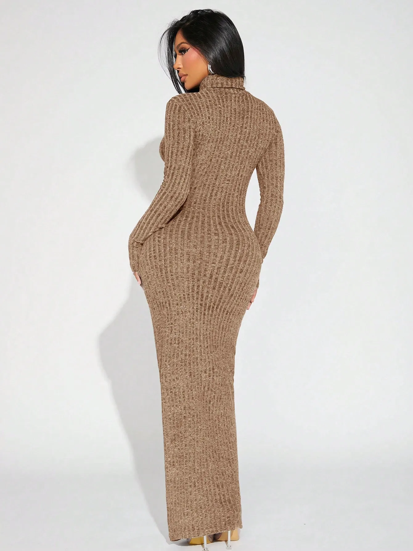 Long Sleeve Turtleneck Bodycon Dress