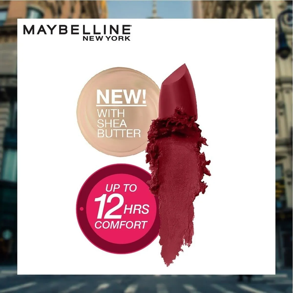 Maybelline New York Matte Lipstick, Intense Colour, Moisturised Lips, Color Sensational Creamy Matte, 695 Divine Wine, 3.9g