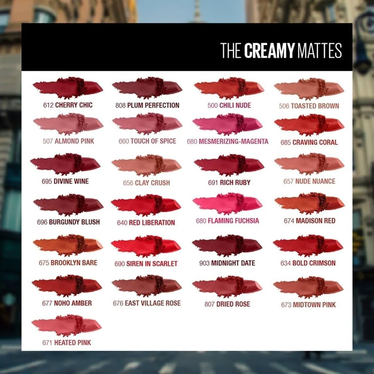 Maybelline New York Matte Lipstick, Intense Colour, Moisturised Lips, Color Sensational Creamy Matte, 695 Divine Wine, 3.9g