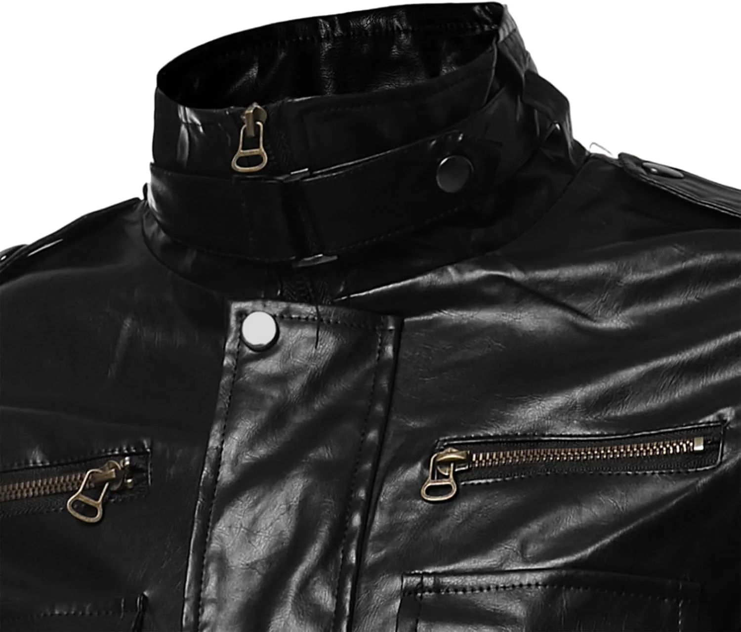 Mens Leather Jacket Windbreaker Motorcycle Jacket Zip up Biker Jacket Casual Faux Leather Jacket Slim Fit Winter Coat