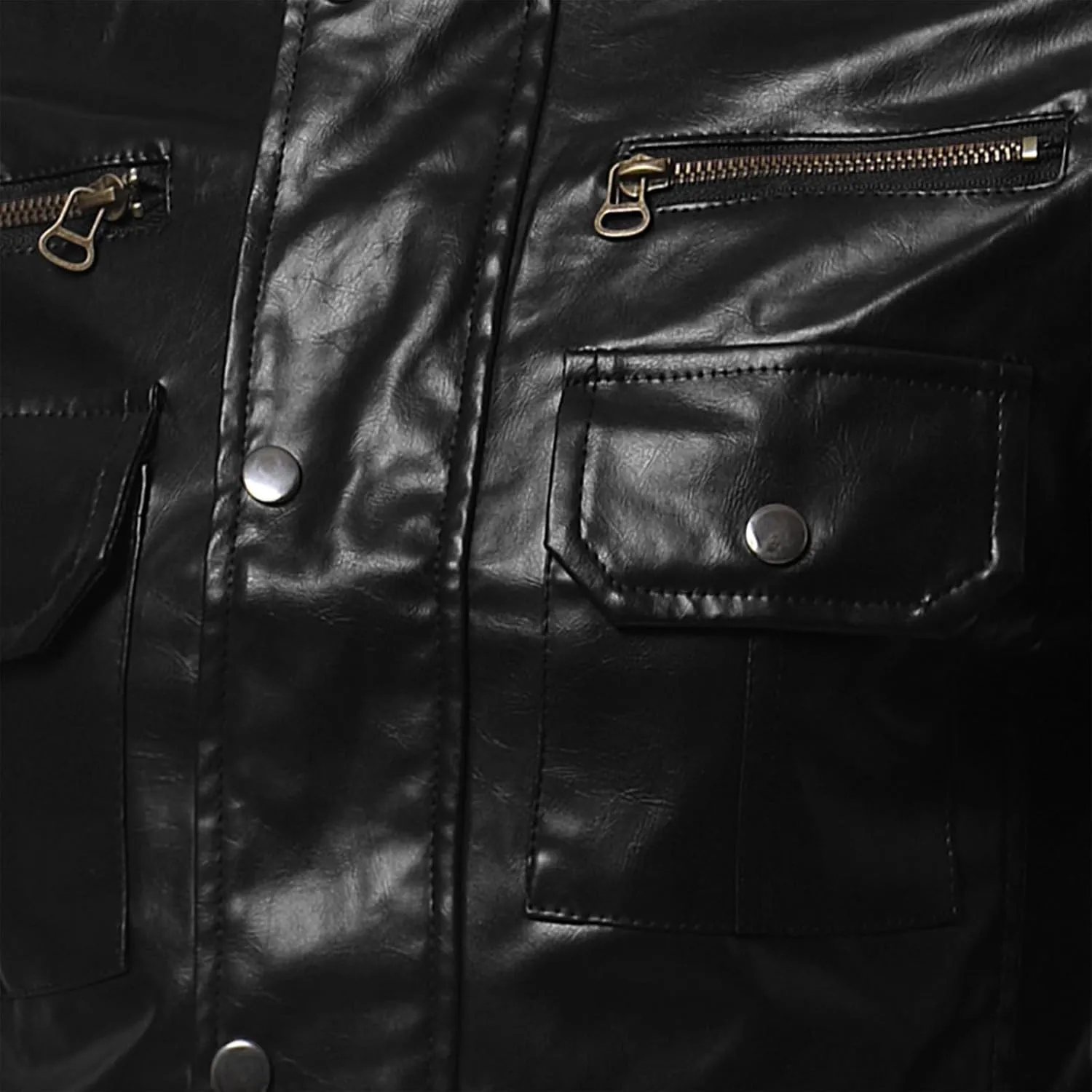 Mens Leather Jacket Windbreaker Motorcycle Jacket Zip up Biker Jacket Casual Faux Leather Jacket Slim Fit Winter Coat