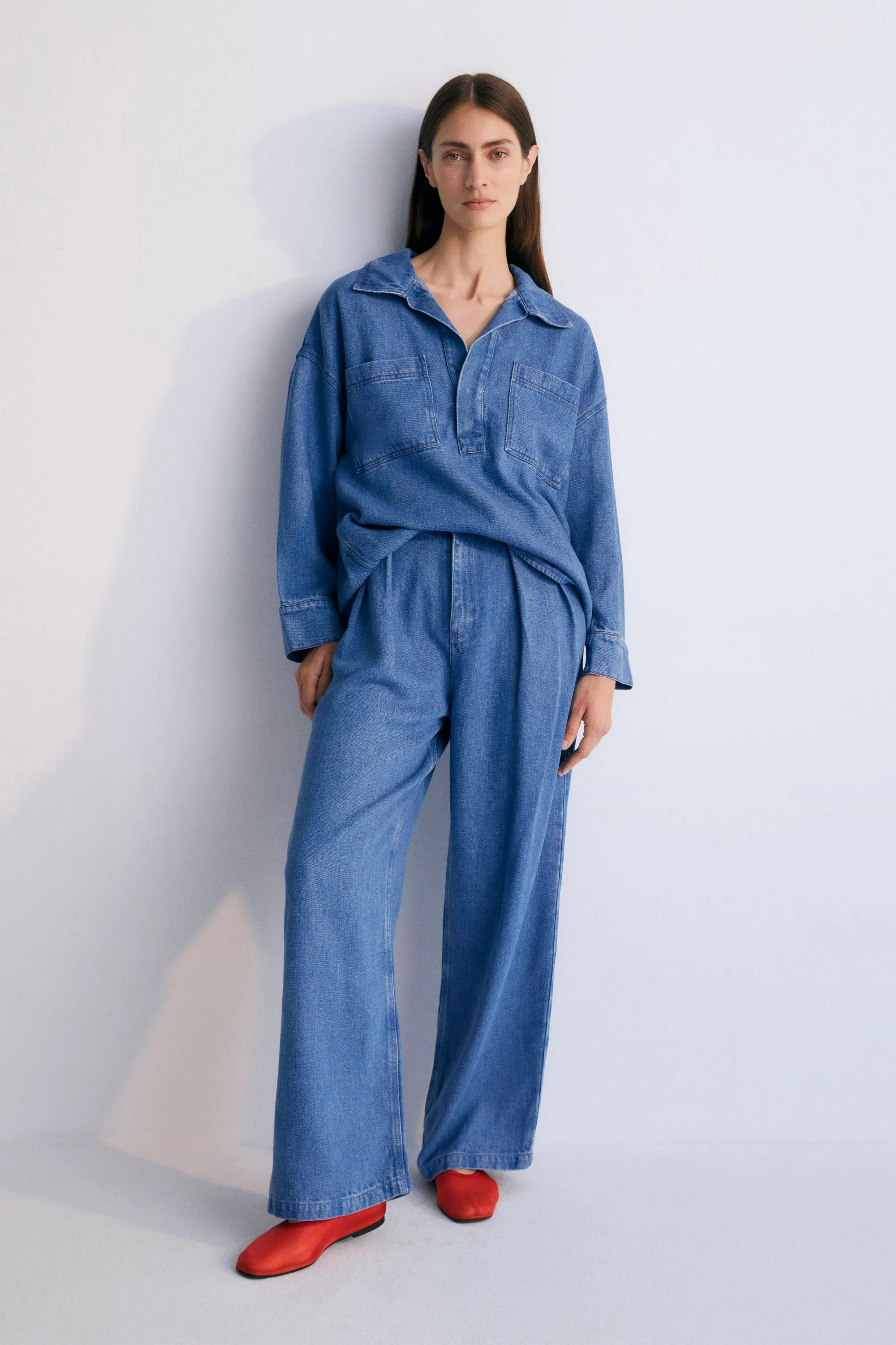 Micenas Woman Shirt Mid Blue Denim