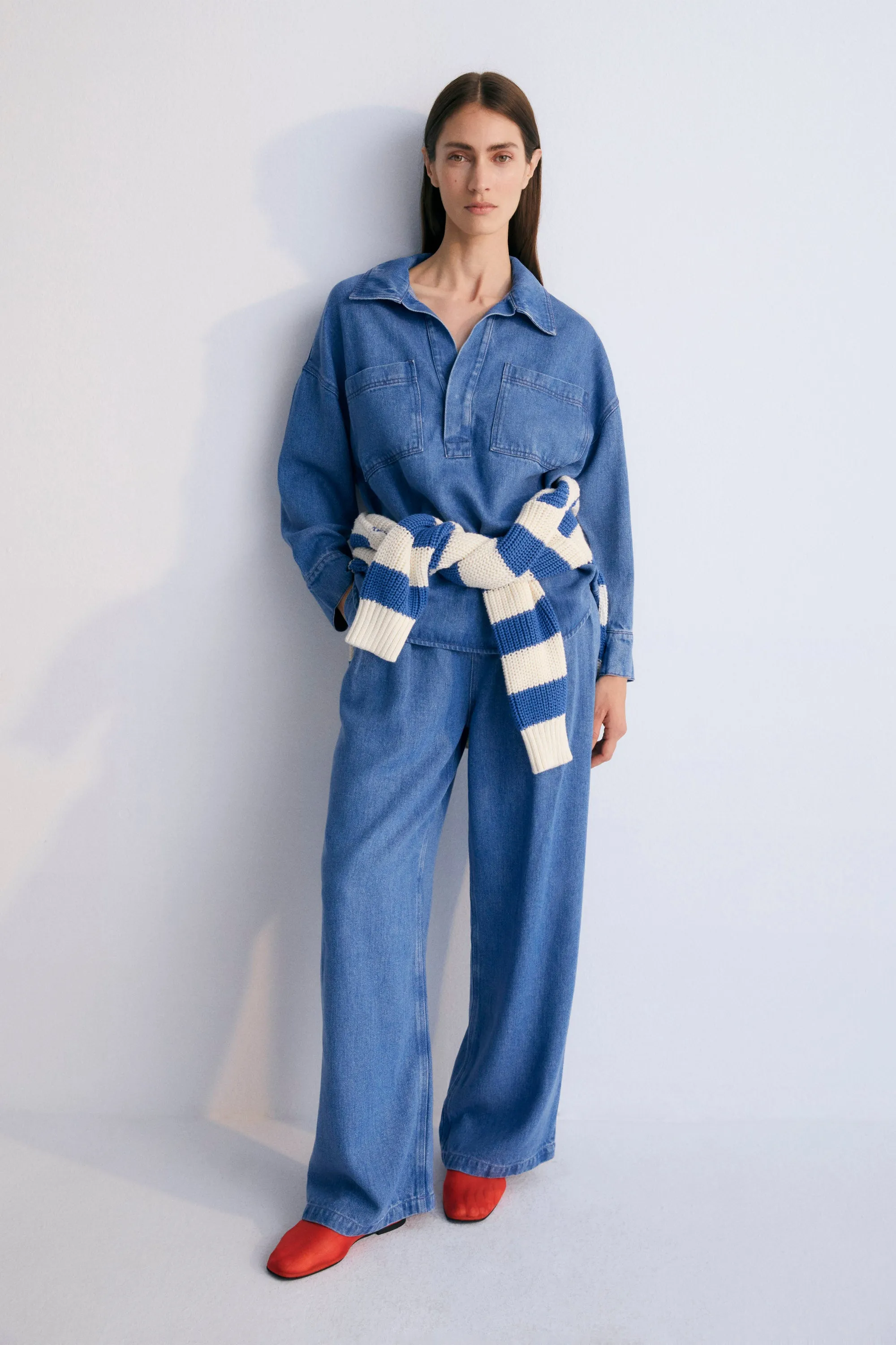 Micenas Woman Shirt Mid Blue Denim