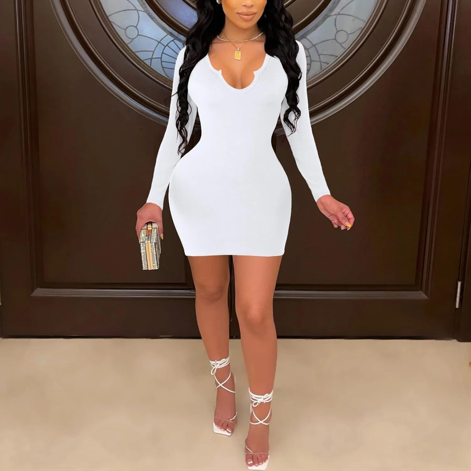MOEENCN Summer Dresses for Women 2023 Short Sleeve Bodycon Solid Color Sexy Ribbed Mini Dress for Women Party Club