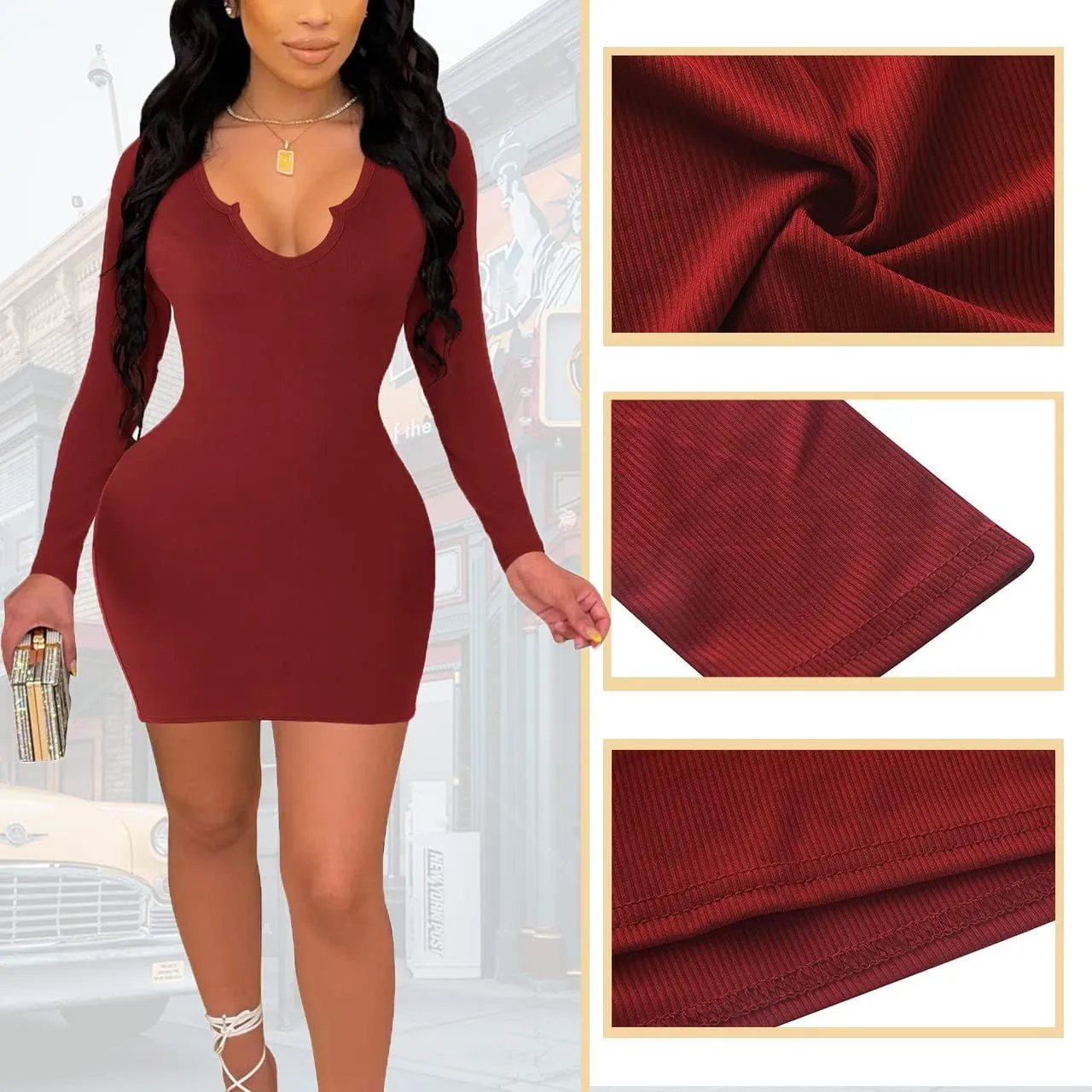 MOEENCN Summer Dresses for Women 2023 Short Sleeve Bodycon Solid Color Sexy Ribbed Mini Dress for Women Party Club