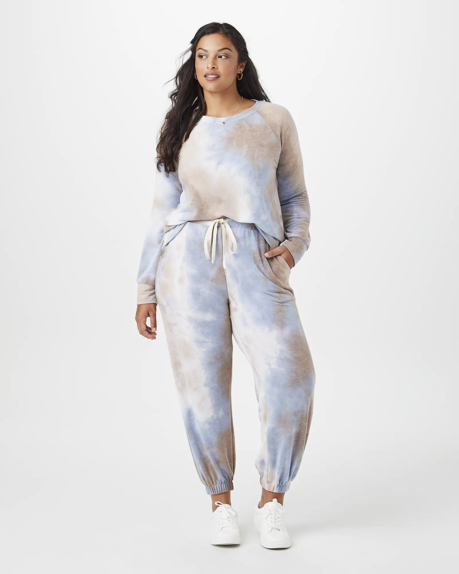 Natalie Tie-Dye Jogger | Brown / Azure Blue