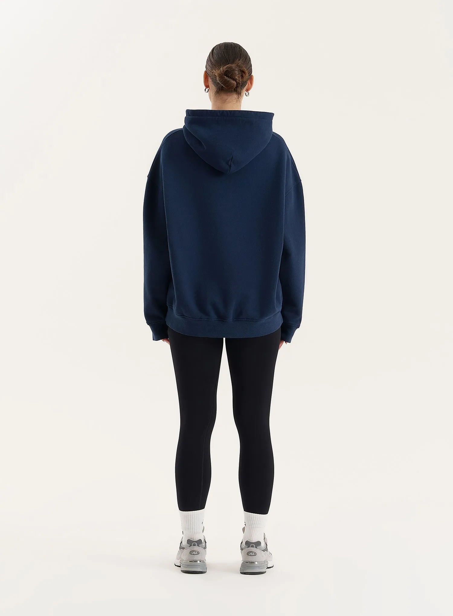 Navy Fourth Athletics Slogan Oversized Hoodie- Bobby