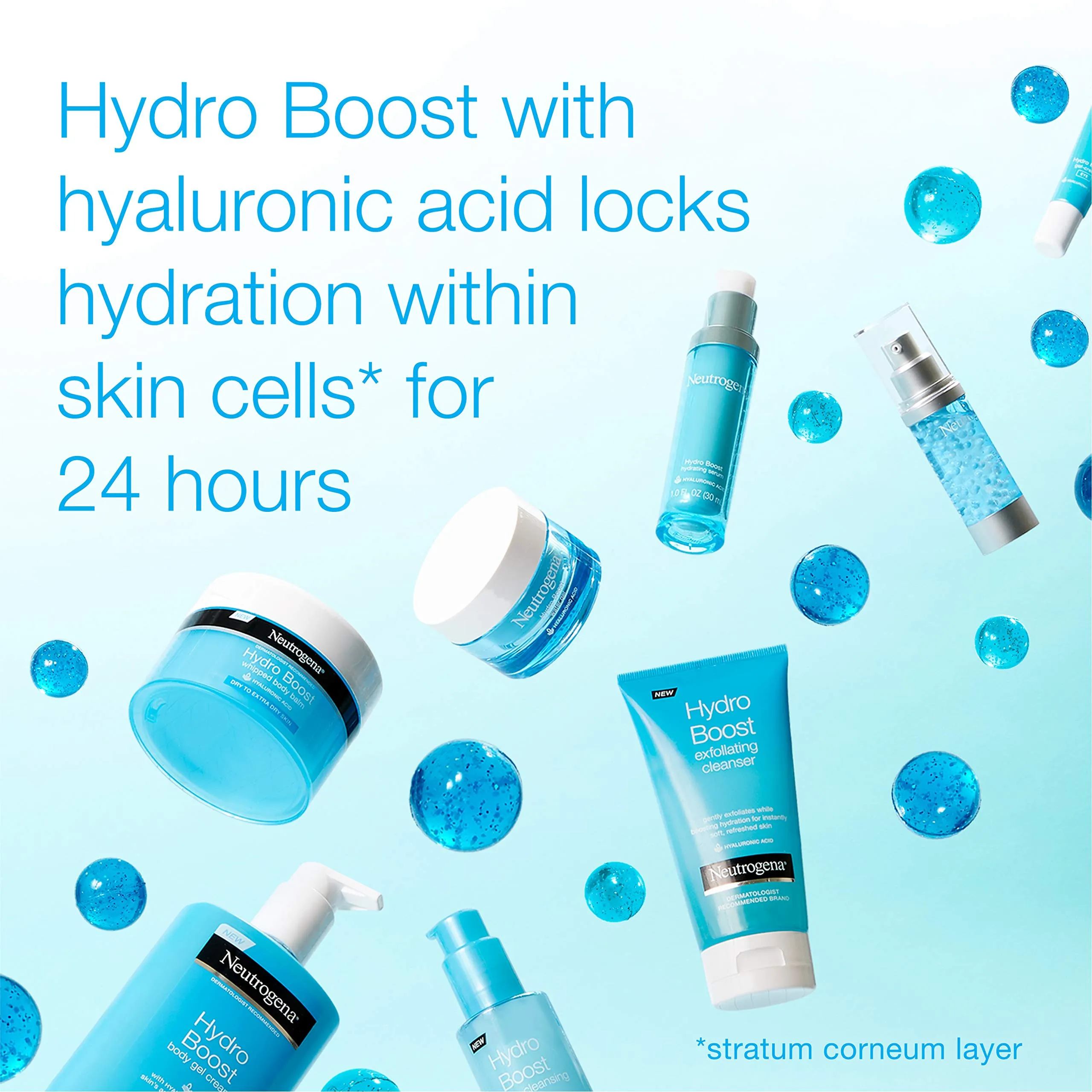 Neutrogena Hydro Boost Water Gel Facial Moisturizer with Hyaluronic Acid, 1.7 oz & Hydro Boost Hydrating Gel Eye Cream with Hyaluronic Acid, 0.5 oz