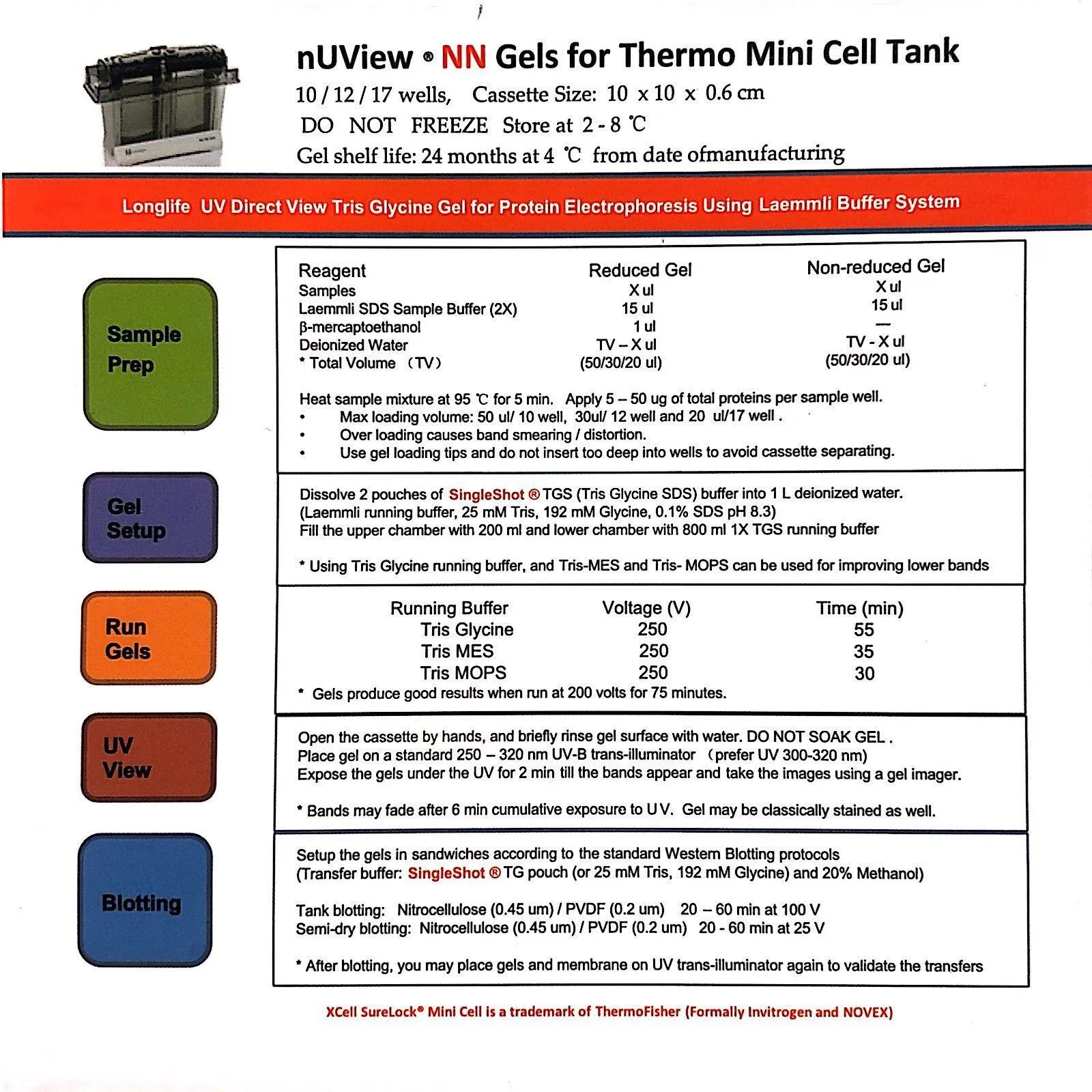 nUView™ Tris-Glycine UV reactive Precast Gel (NN)(Novex/Invitrogen)