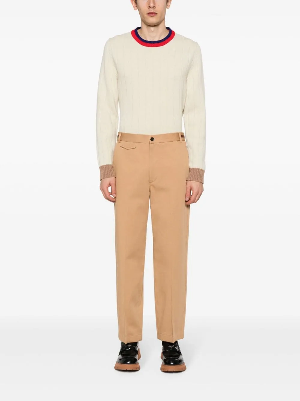 PANTALONI IN COTONE CON DETTAGLIO WEB
