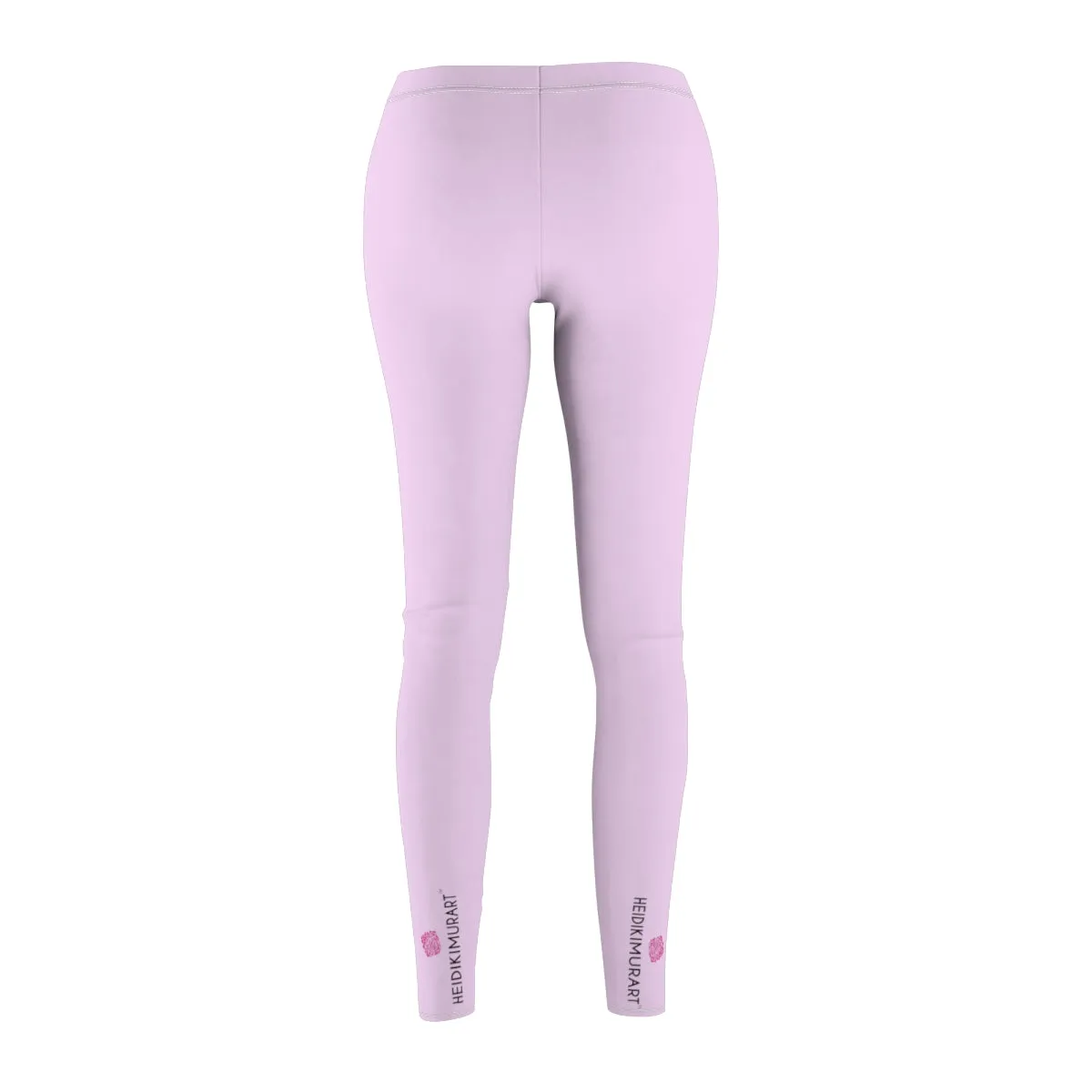 Pastel Pink Women's Casual Leggings, Solid Color Pink Polyester Brushed Suede Soft Tights, Made in USA, Size: XS-2XL